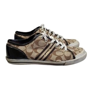 Coach Womens Folly Logo Textured Sneakers shoes sz 8B